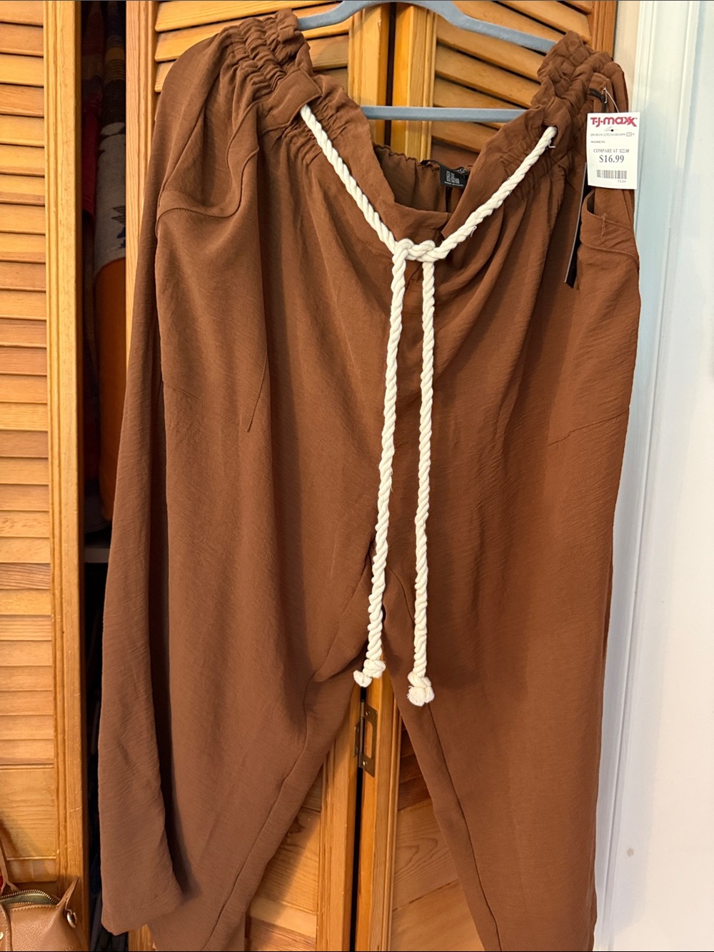 Rachel Zoe Brown Elastic-Waist Casual Pants 3x NWT